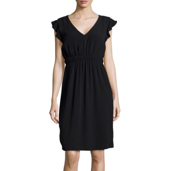 kate spade Dresses & Skirts - Kate Spade Crepe V-Neck Flutter Cap Sleeve Black Dress